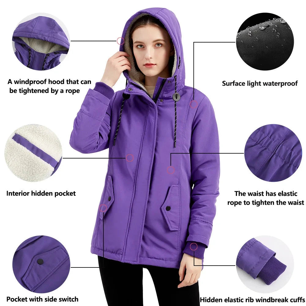 Winter Down Jackets Coats Women Warm Parkas Hooded GlowCart