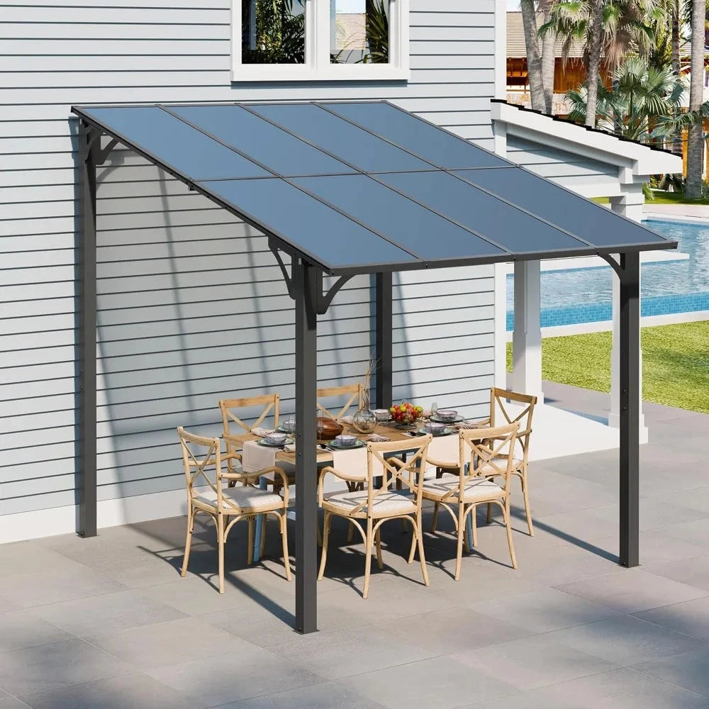 8x10FT Outdoor Pergola, Gazebo Pergola with Sloped Roof, GlowCart