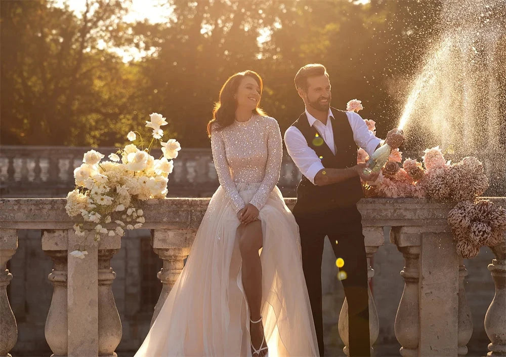 Contessa Dubai Atroceruleous Sequins Floral Prom Dresses GlowCart