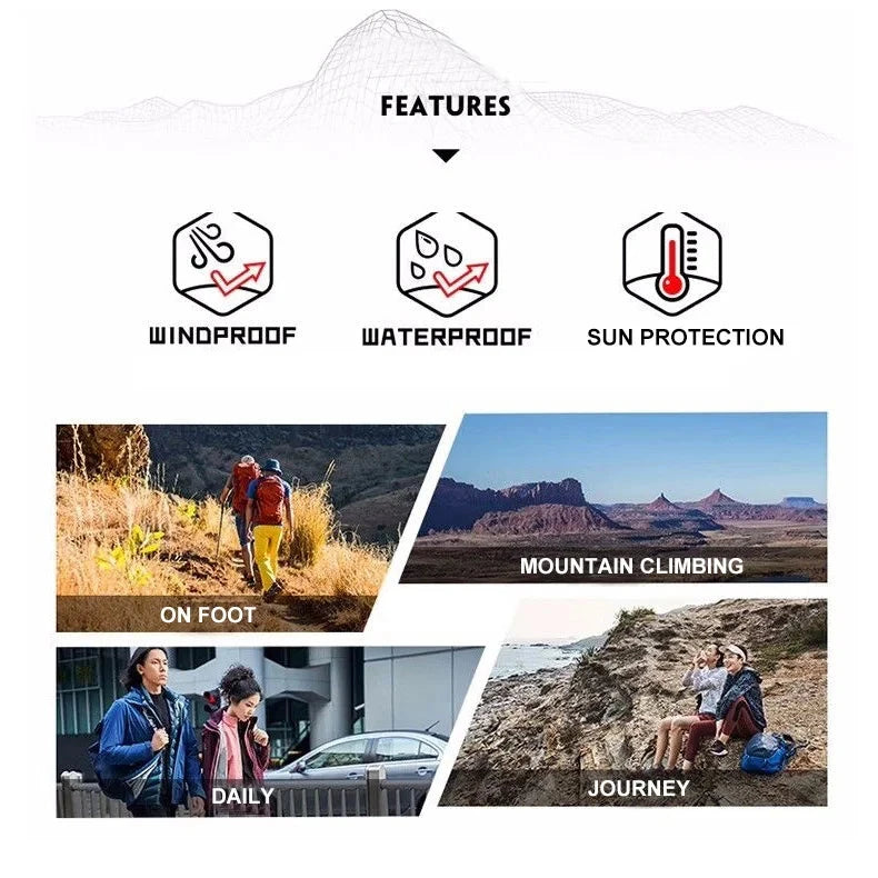 LNGXO Waterproof Hiking Jackets for Men and Women Sun GlowCart