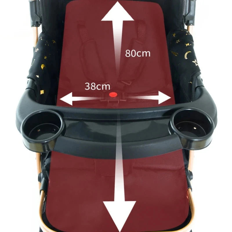 Detachable Twin Baby Stroller for Second Child, Can Sit or Lie Down, Foldable Baby Stroller for Children To Go Out GlowCart