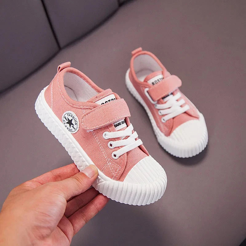 Children's Canvas Shoes Soft Sole Comfortable Cookie Shoes Boys and Girls Breathable Non-slip Leisure Sports Canvas Shoes GlowCart