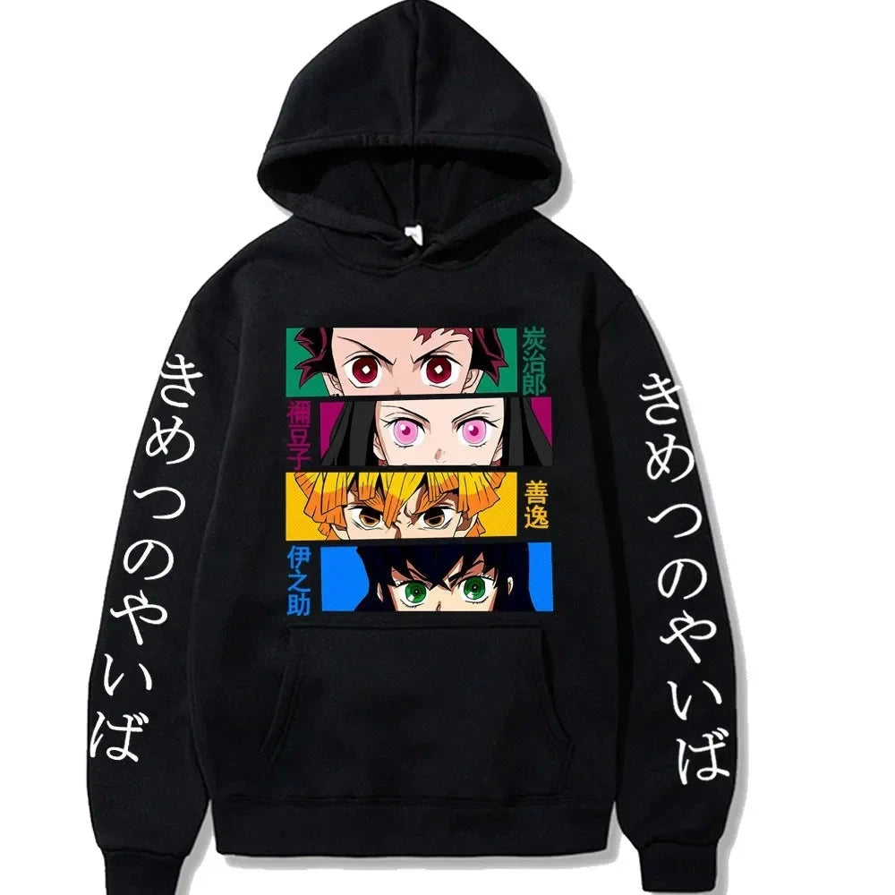 Harajuku Demon Slayer Plus Size Hoodie Kamado Nezuko Graphic GlowCart