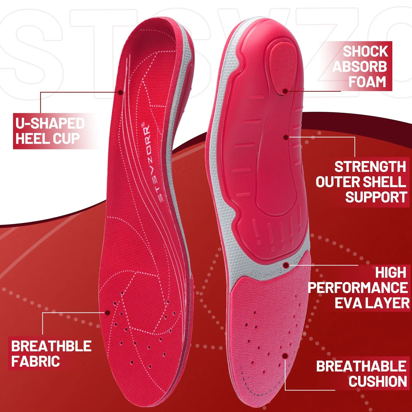 Arch Heavy Support Pain Relief Orthotics  Flat Foot Heel Pads Plantar Fasciitis Work Boots Insole Inserts for Men and Wome GlowCart