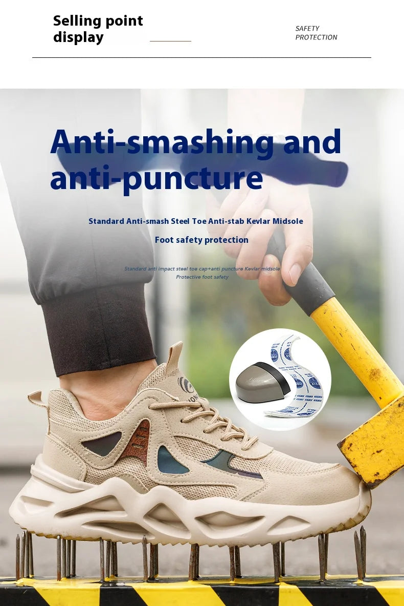 Lightweight Safety Shoes Men Women Work Shoes Steel Toe Cap Working Boots Sneakers Man Women Breathable Shoes Tactical Boots GlowCart