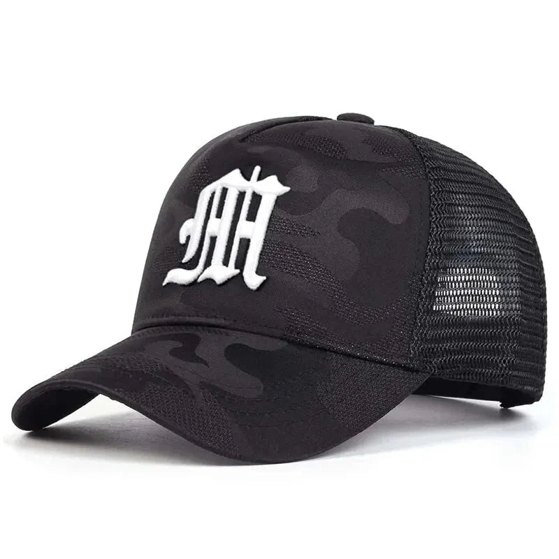Fashion M Letter Camouflage Embroidery Baseball Net Caps GlowCart