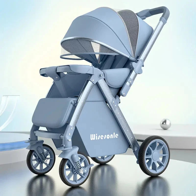 Lightweight baby stroller, high landscape stroller,can sit or lie down in both directions,suitable for babies aged 0-5 years old GlowCart