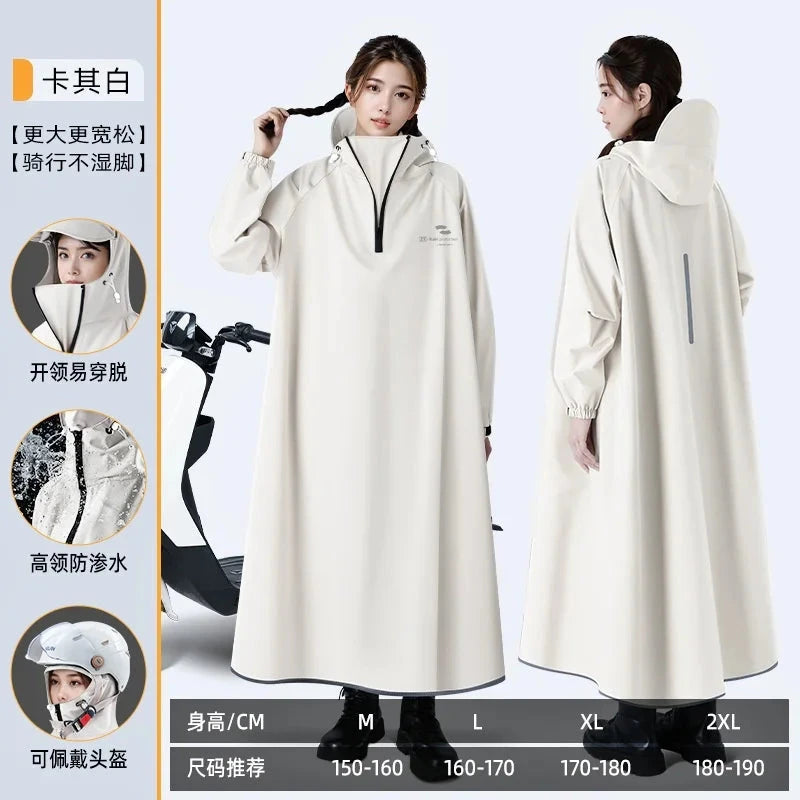 One-piece Long Motorcycle Raincoat Oxford Cloth Cycling GlowCart