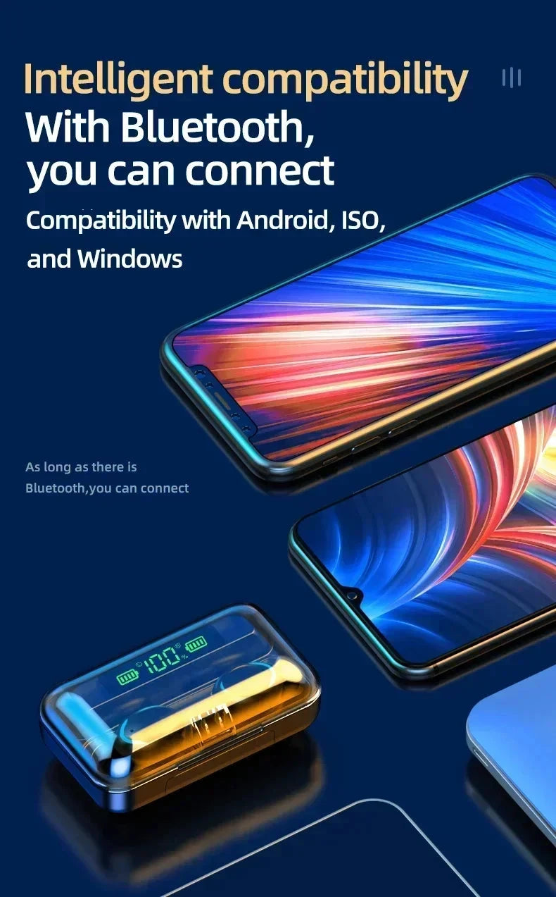 F9 Wireless Earphones Bluetooth Stereo Headphones Sport GlowCart