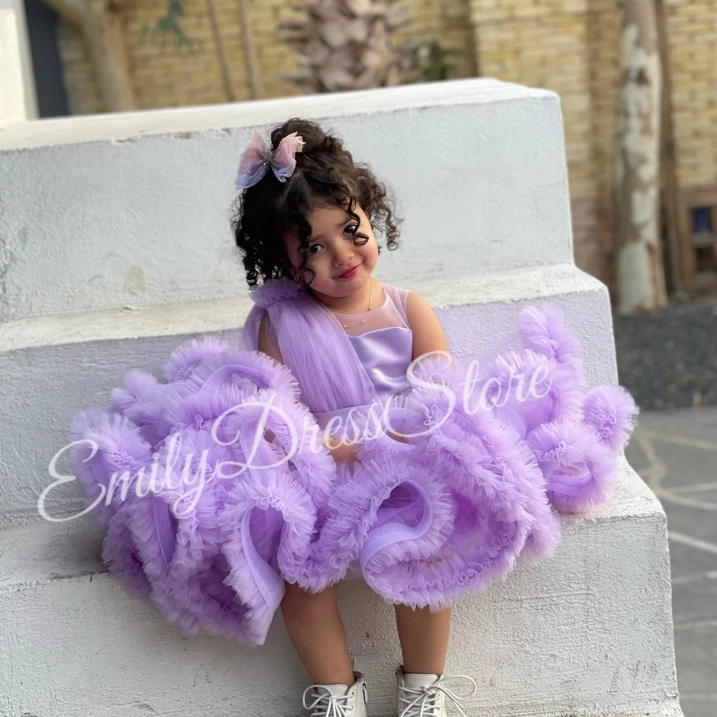 Customized Purple Flower Girl Dress For Wedding Applique GlowCart