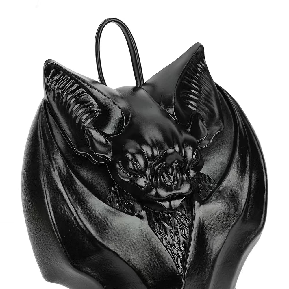 New Girl Gothic Black Bat Shaped Halloween Backpack Handbag GlowCart