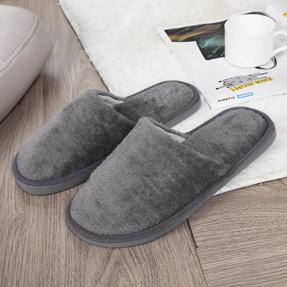 Men's solid color Plush Home Slippers Cute Autumn Winter Cotton Warm Slipper Kids Women Stuffed Doll Indoor Shoes New Year Gift GlowCart