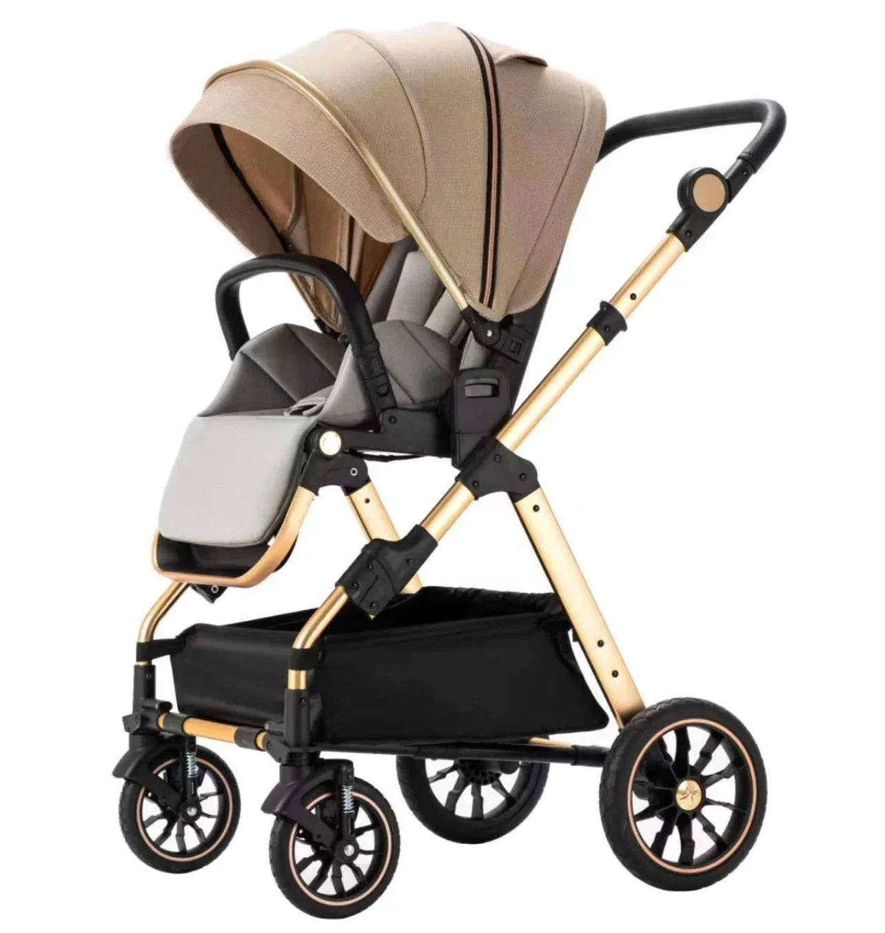 High-fit Baby Stroller Can Sit and Lie in Both Directions to Implement One-Click Folding High-View Children's BB Stroller GlowCart