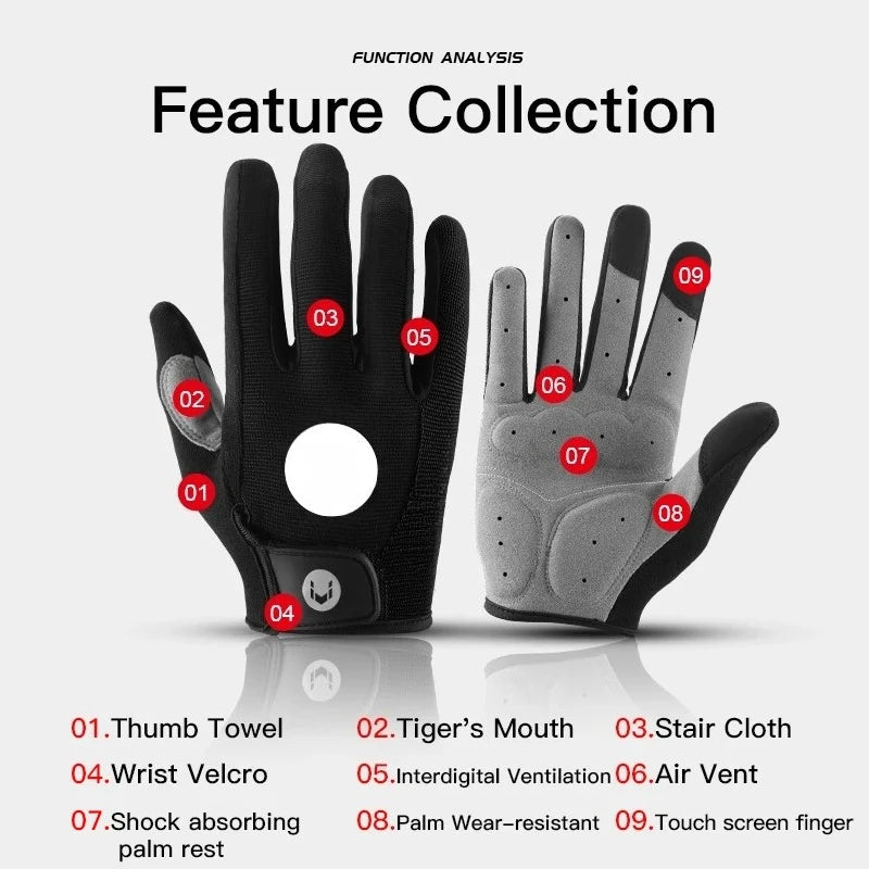 MTB Bike Sports Cycling Gloves Full Finger Men Women Running Fitness Gym Spring Summer Riding Motorcycle Gloves GlowCart