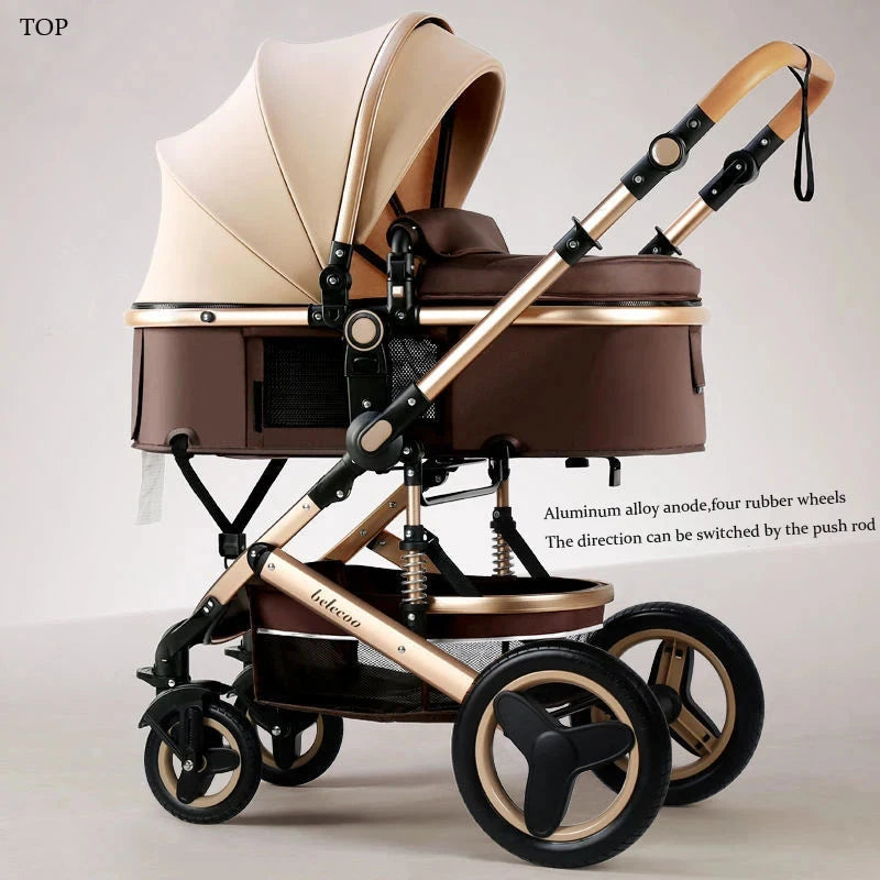 Newborn 2 In 1 Baby Stroller,Luxury high landscape baby carriage,Folding pram,travel Pushchair,baby trolley car,baby strollers GlowCart