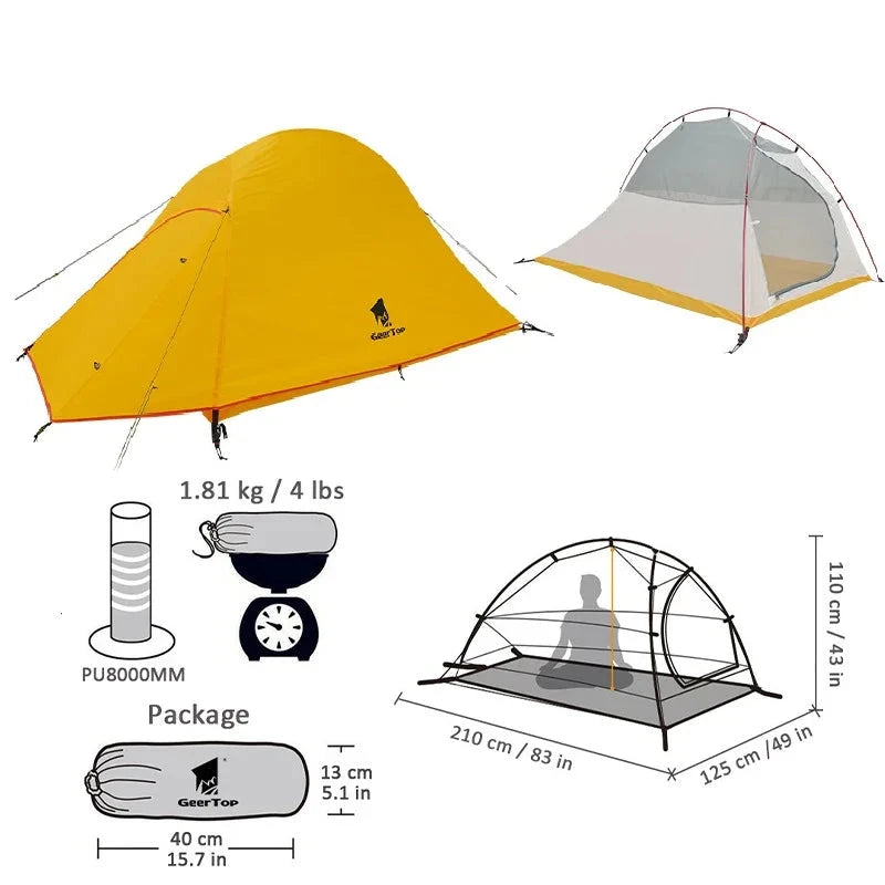 Ultralight Camping Tent Double Layer Waterproof Cloud UV GlowCart