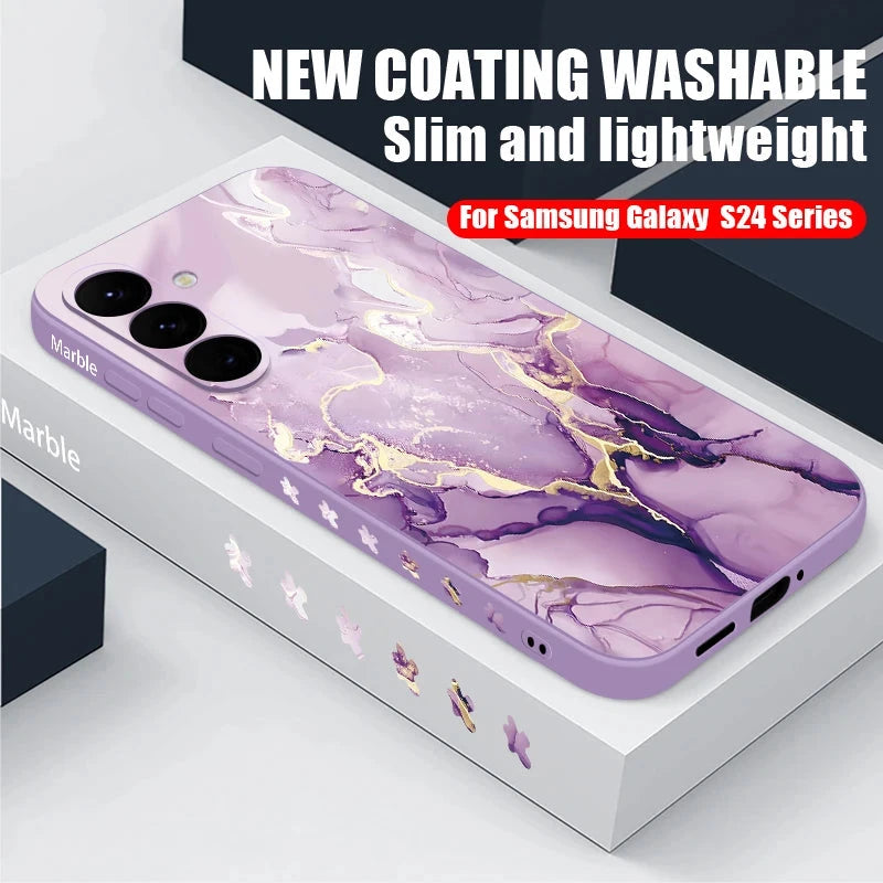Colorful Marble Case For Samsung Galaxy S24 S23 S22 Ultra GlowCart
