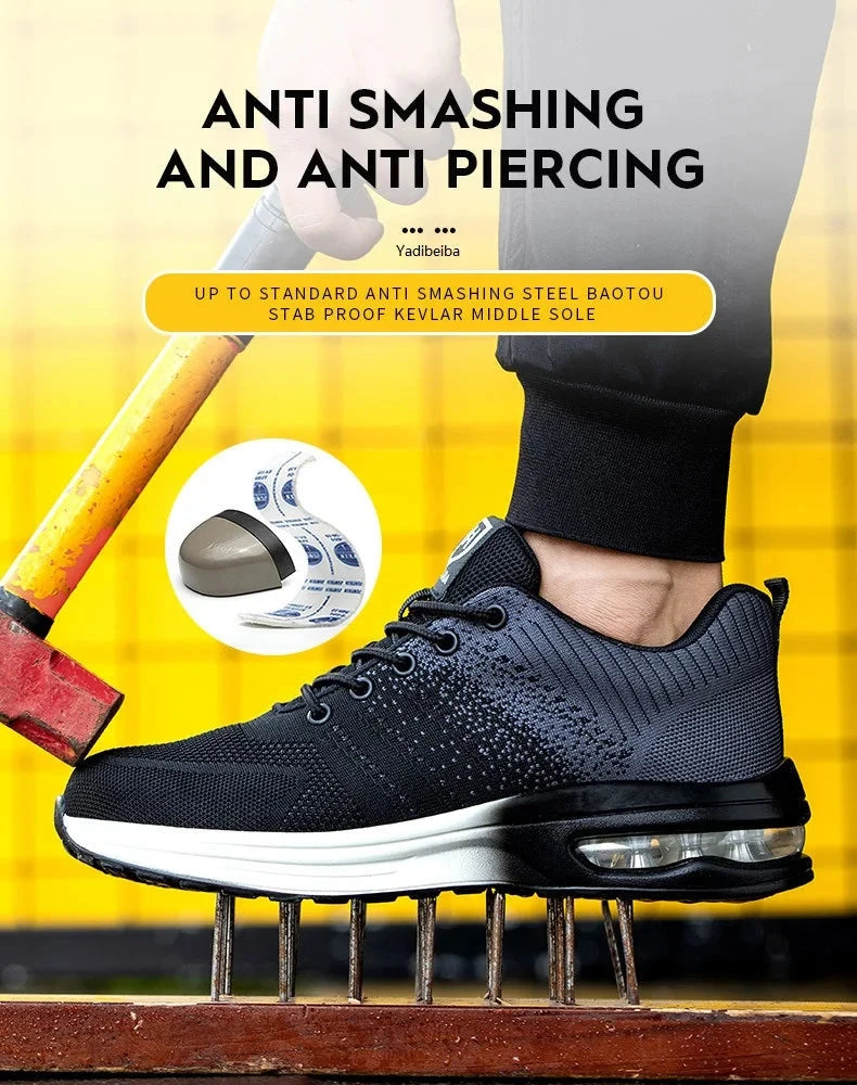 Lightweight Safety Shoes Women Men Air Cushion Work Sneakers GlowCart