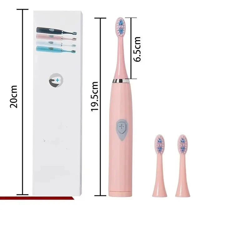 1pc White/Pink Electric Toothbrush Adult Model Soft Bristle GlowCart