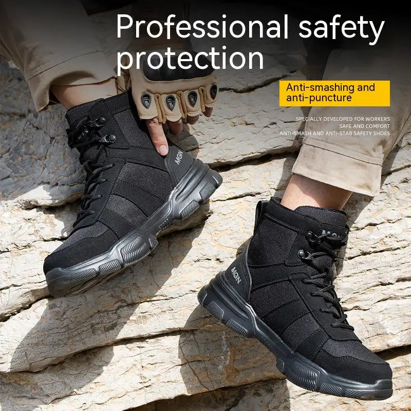 Steel Toe Safety Shoes Men Women, Anti-Puncture Anti-Smash Non Slip Industrial Work Boots, Lightweight Protection Tactical Boots GlowCart