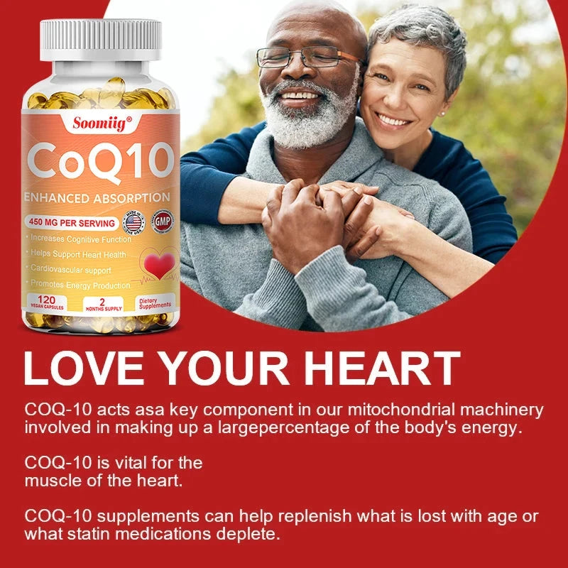 120pcs Q10 Coenzyme 450mg Capsules Cardiovascular and Heart GlowCart