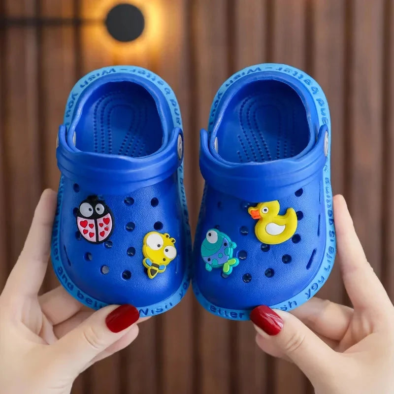 Summer Children Garden Slippers Shoes Boys&Girls Beach Sandal Kids Lightweight Breathable Cute Cartoon Slip Baby Slippers GlowCart