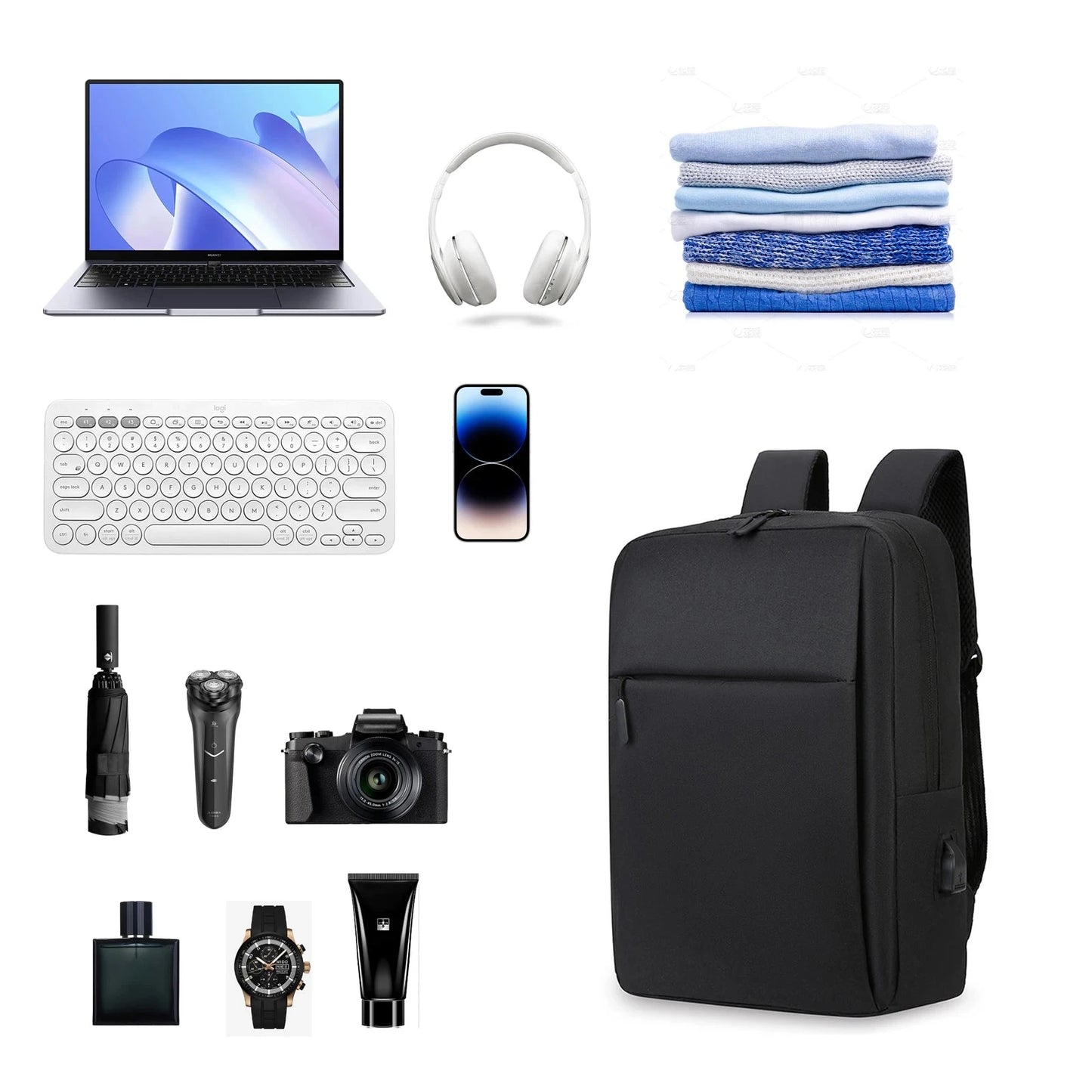 15inch Business Travel Laptop Backpack for Men Women GlowCart