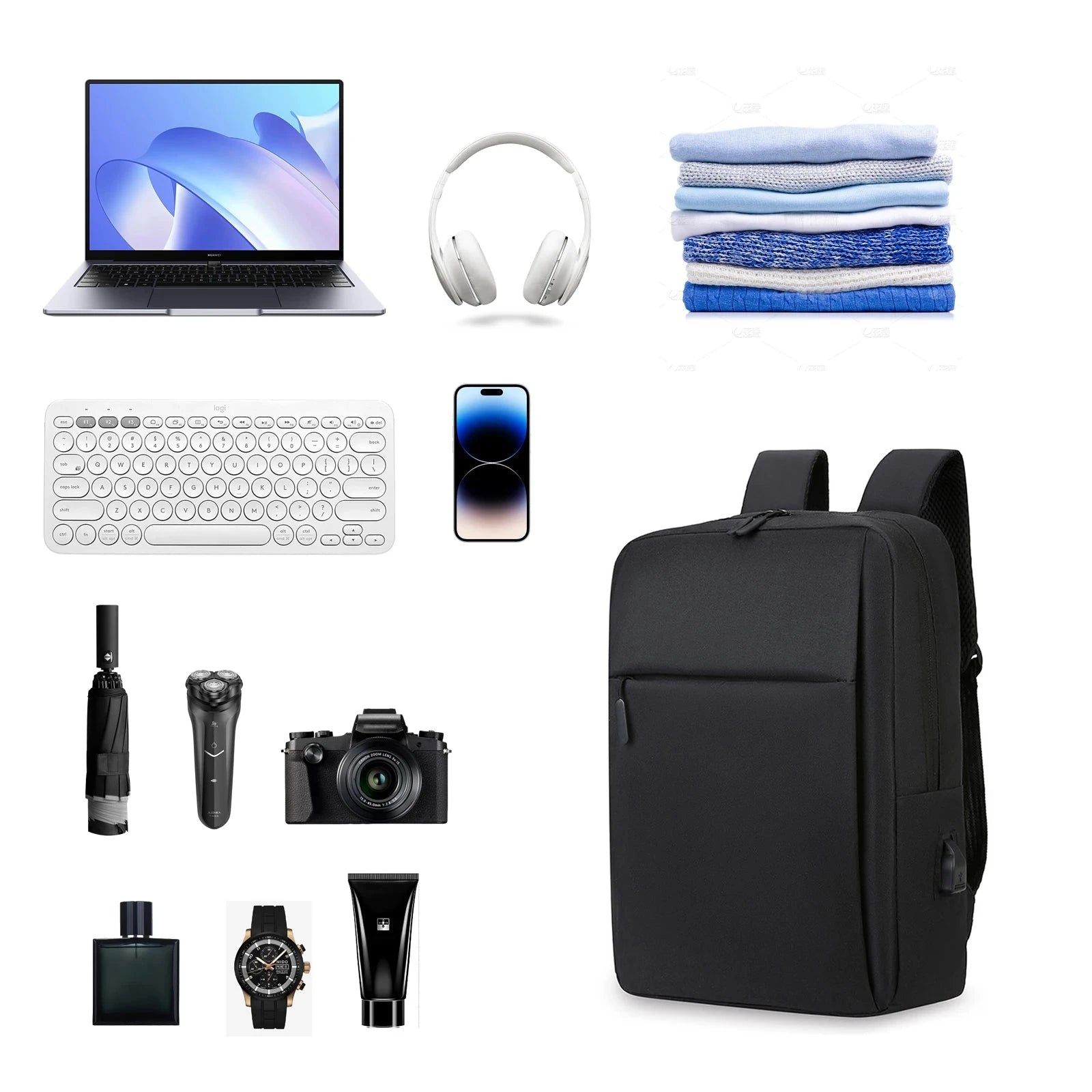 15inch Business Travel Laptop Backpack for Men Women GlowCart