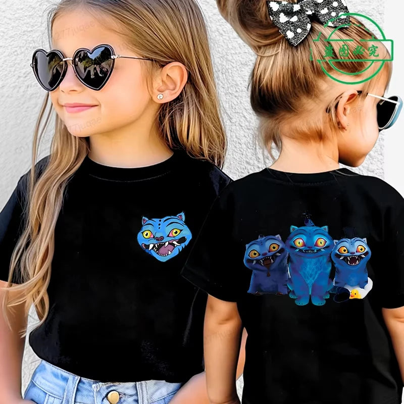 KPop Demon Hunters Saja Boys Kids Clothing Summer Cartoon Derpy Tiger Clothes Fashion Boys T-shirt Cotton Children's T Shirts GlowCart