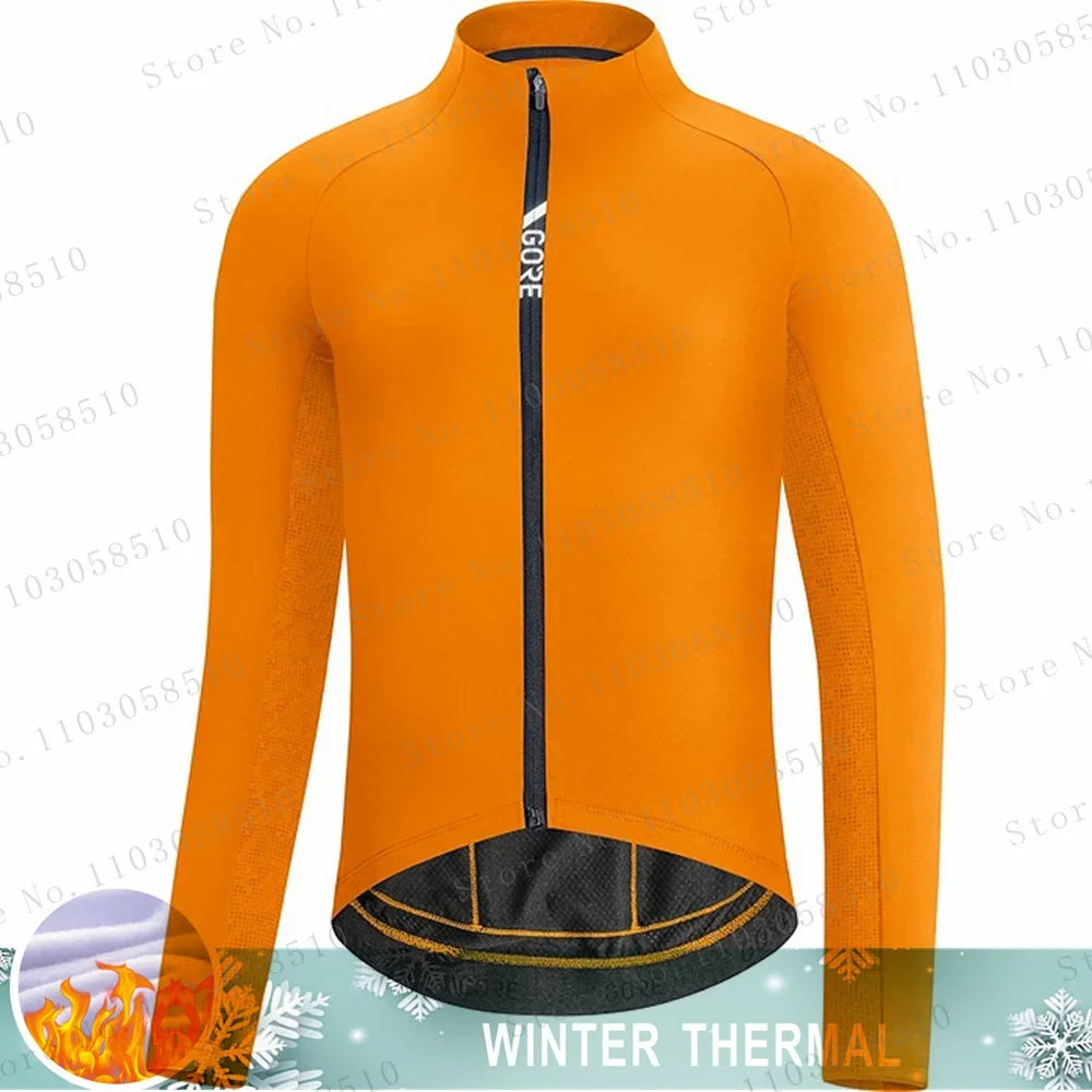 Winter Jersey Men's Thermal Fleece Bicycle Clothing MTB Long Sleeve Warm Tops Road Bike Outdoor Sports Jacket Bike Clothing GlowCart