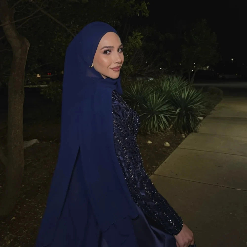 Contessa Dubai Atroceruleous Sequins Floral Prom Dresses GlowCart