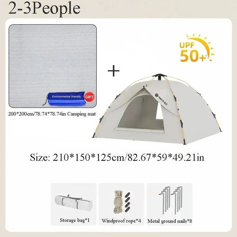 3-4 Double Automatic Pop-Up Tent with Fiberglass Poles GlowCart