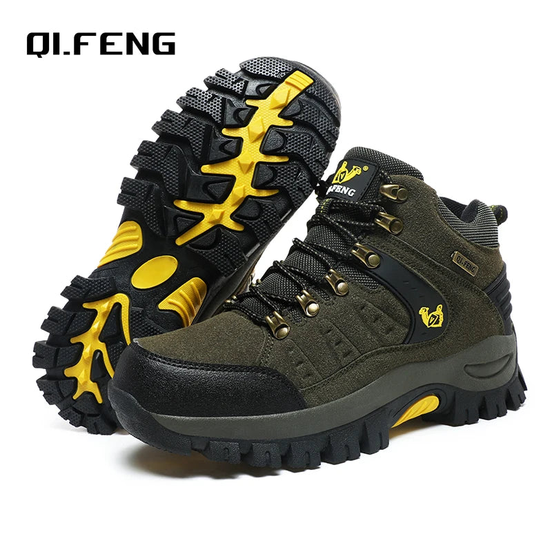 Trendy Classic Men Ankle Boots Wear Resisting Hiking Shoes Cow Suede Men Boot Comfortable Walking Sneaker For Man Tactical Shoes GlowCart