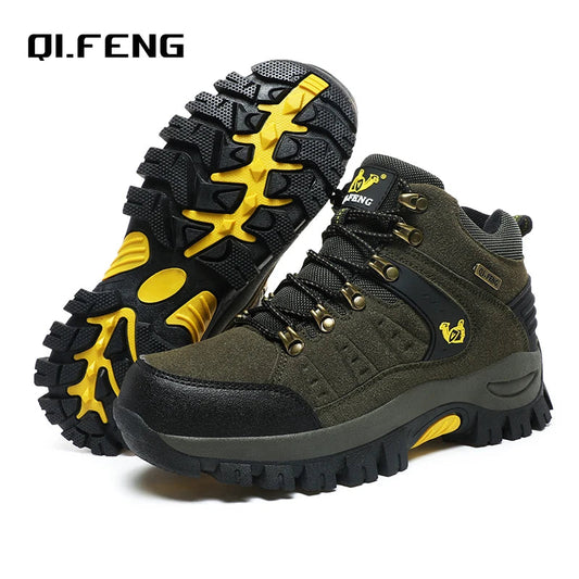 Trendy Classic Men Ankle Boots Wear Resisting Hiking Shoes Cow Suede Men Boot Comfortable Walking Sneaker For Man Tactical Shoes GlowCart
