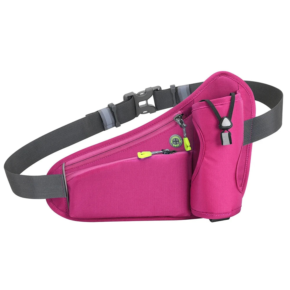 Sport Waist Pack Large Capacity Hydration Belt Pack Multifunction Water Bottle Holder Bag Waterproof for Running Cycling GlowCart