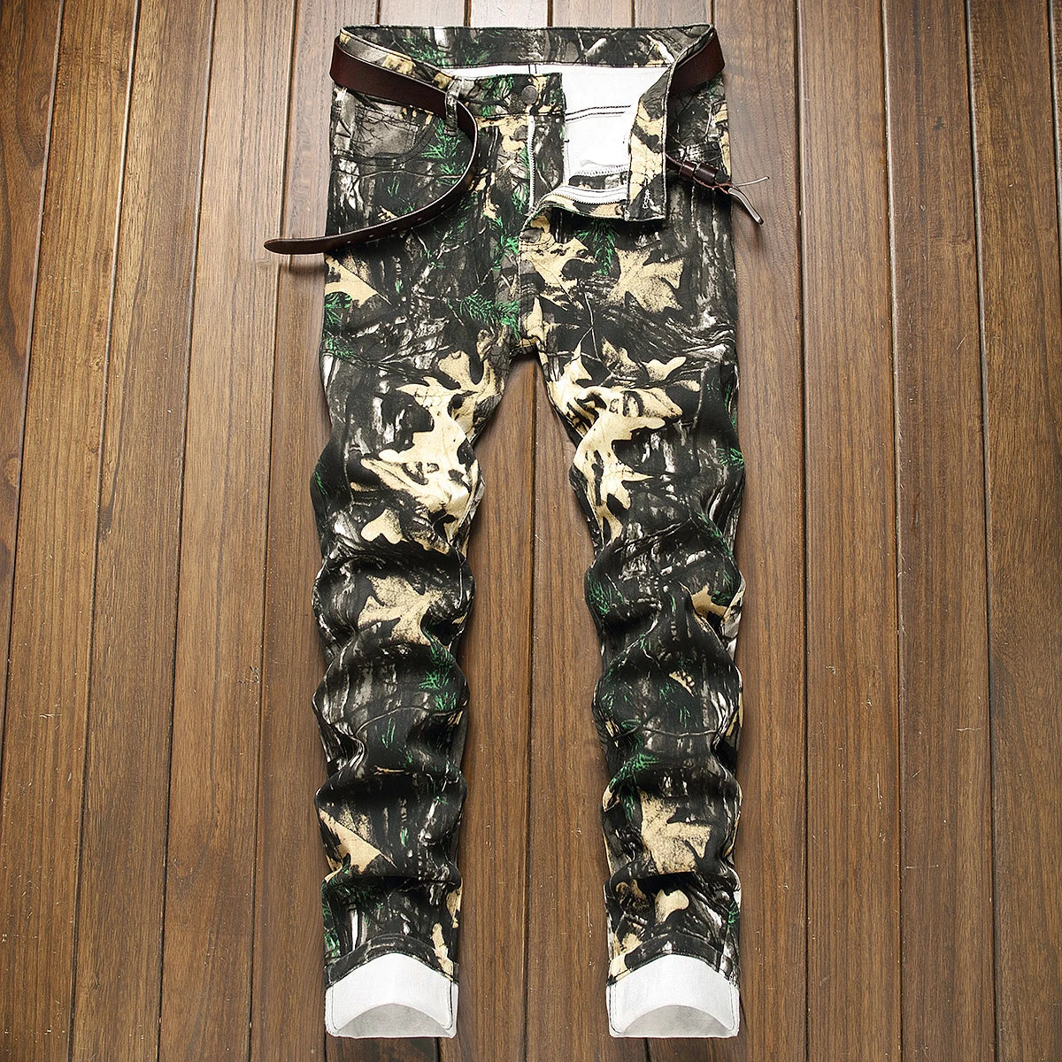 Stylish Mid Stretch Slim Fit Jeans - Men's Mid Waist Distressed And Ripped Denim Jeans With Tassels For All Seasons Street Wear GlowCart