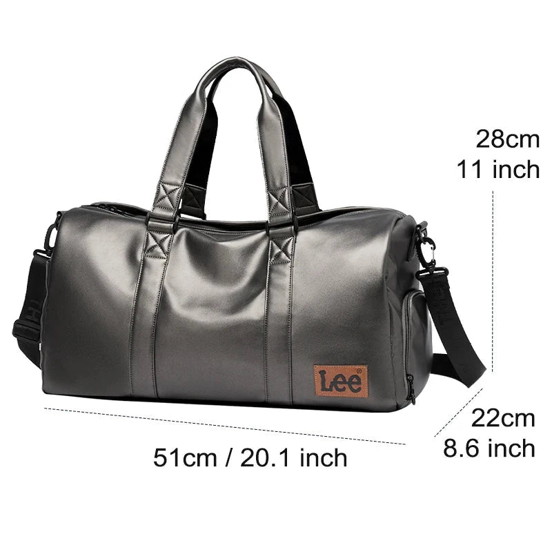 LEE High Quality Waterproof Leather Travel Duffel Bag Dry GlowCart