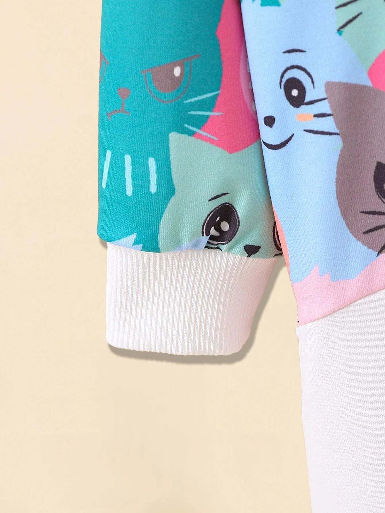 Cute Pink Kitty Graphic Girls' Long Sleeve Cartoon Hoodie Dress, Casual Lightweight Comfy Fit Kids Tops GlowCart