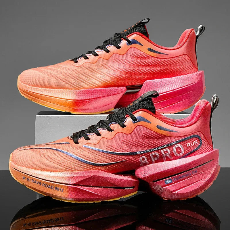 New Men's Carbon Plate Sneakers Outdoor Soft Sole Mesh GlowCart