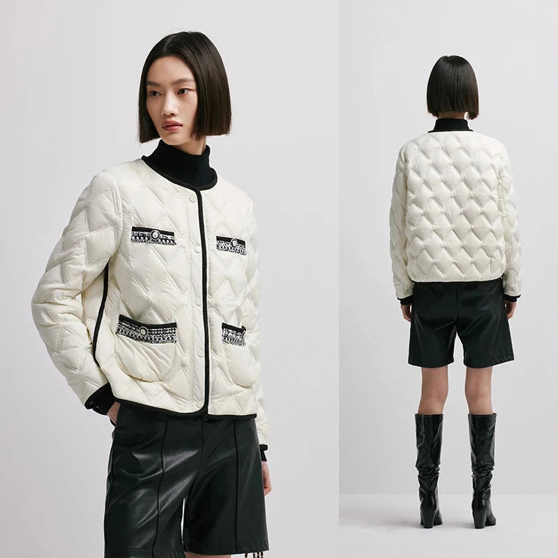 Chericom Women's Down Jacket Eye-catching Graphic Prints GlowCart