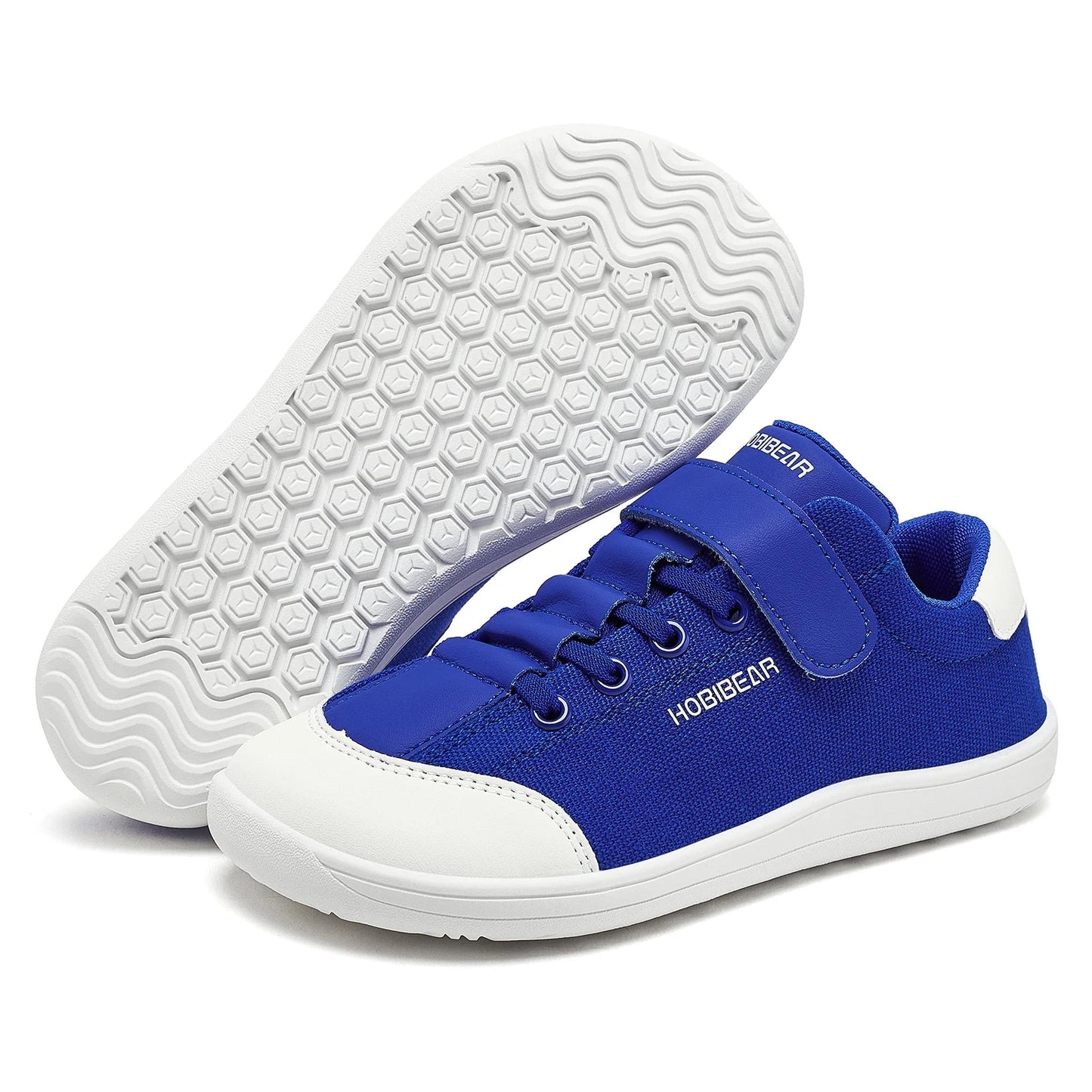 HOBIBEAR Boys Girls Barefoot Shoes Kids Wide Toe Minimalist Sneakers Lightweight Hook Loop Artificial Leather Fabric Shoes GlowCart