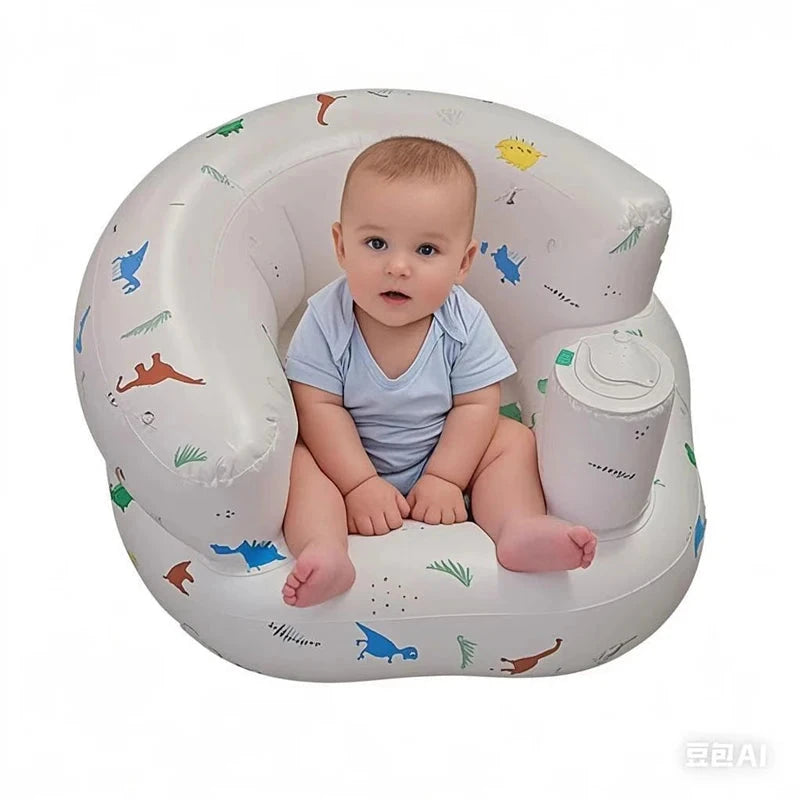Babies 6-36 Months Inflatable Baby Seat Sofa,Built in Air Pump Children Baby Sofa,Bumbo Seat for Learning to Sit,Feeding,Camping GlowCart