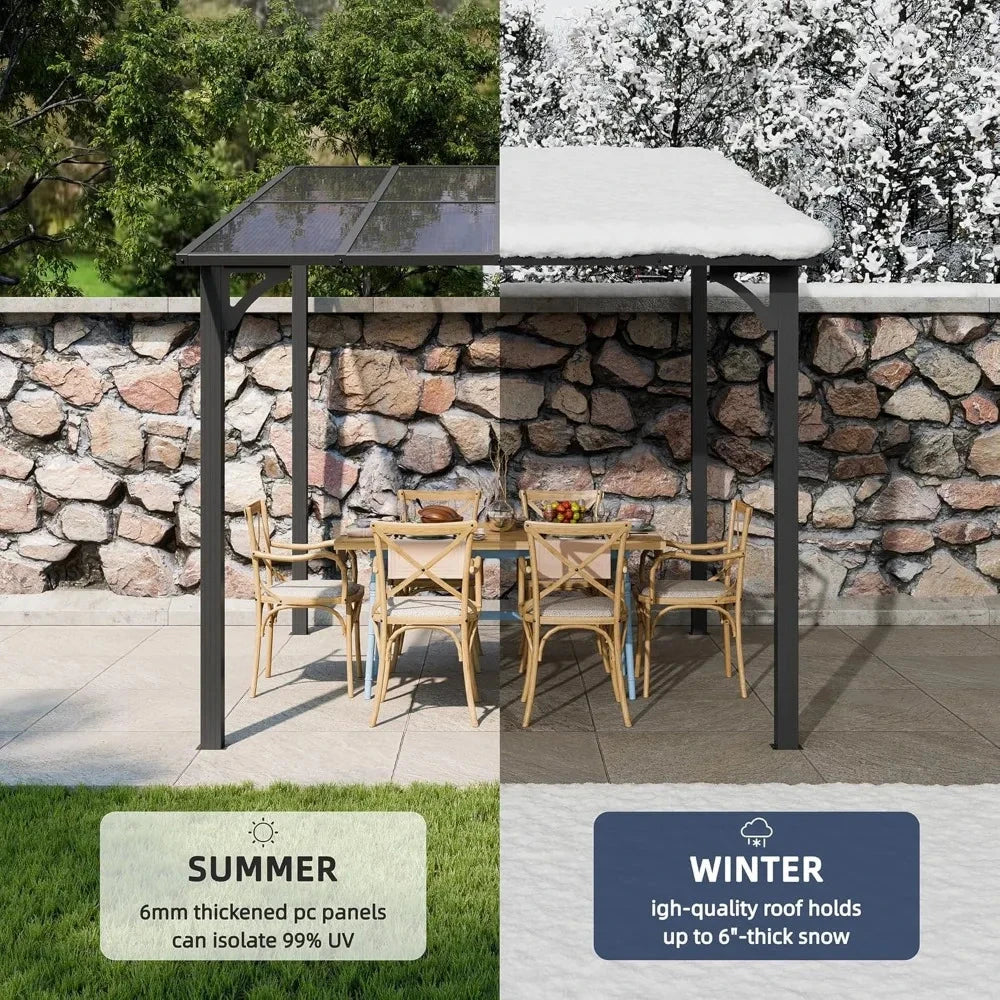 8x10FT Outdoor Pergola, Gazebo Pergola with Sloped Roof, GlowCart