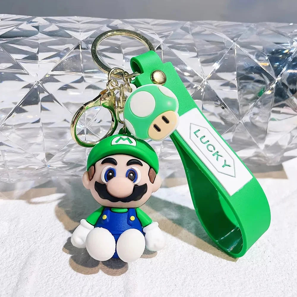 Super Mario Bros Keychain Action Figure Pendant Cute Cartoon GlowCart