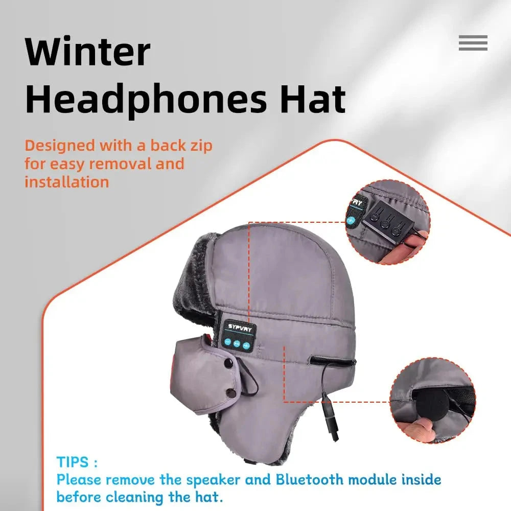 Winter Bluetooth Headphones Hat Outdoor Warm Wireless Music GlowCart