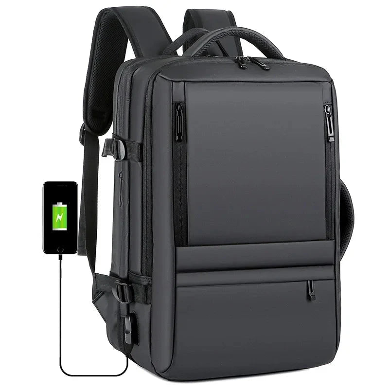 Mens Large Capacity Backpack Expandable Male 17inch Laptop GlowCart
