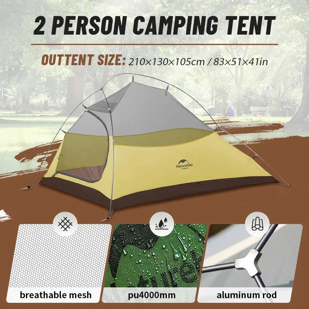 Naturehike Cloud Up 2 People Tent Ultralight 20D Camping GlowCart