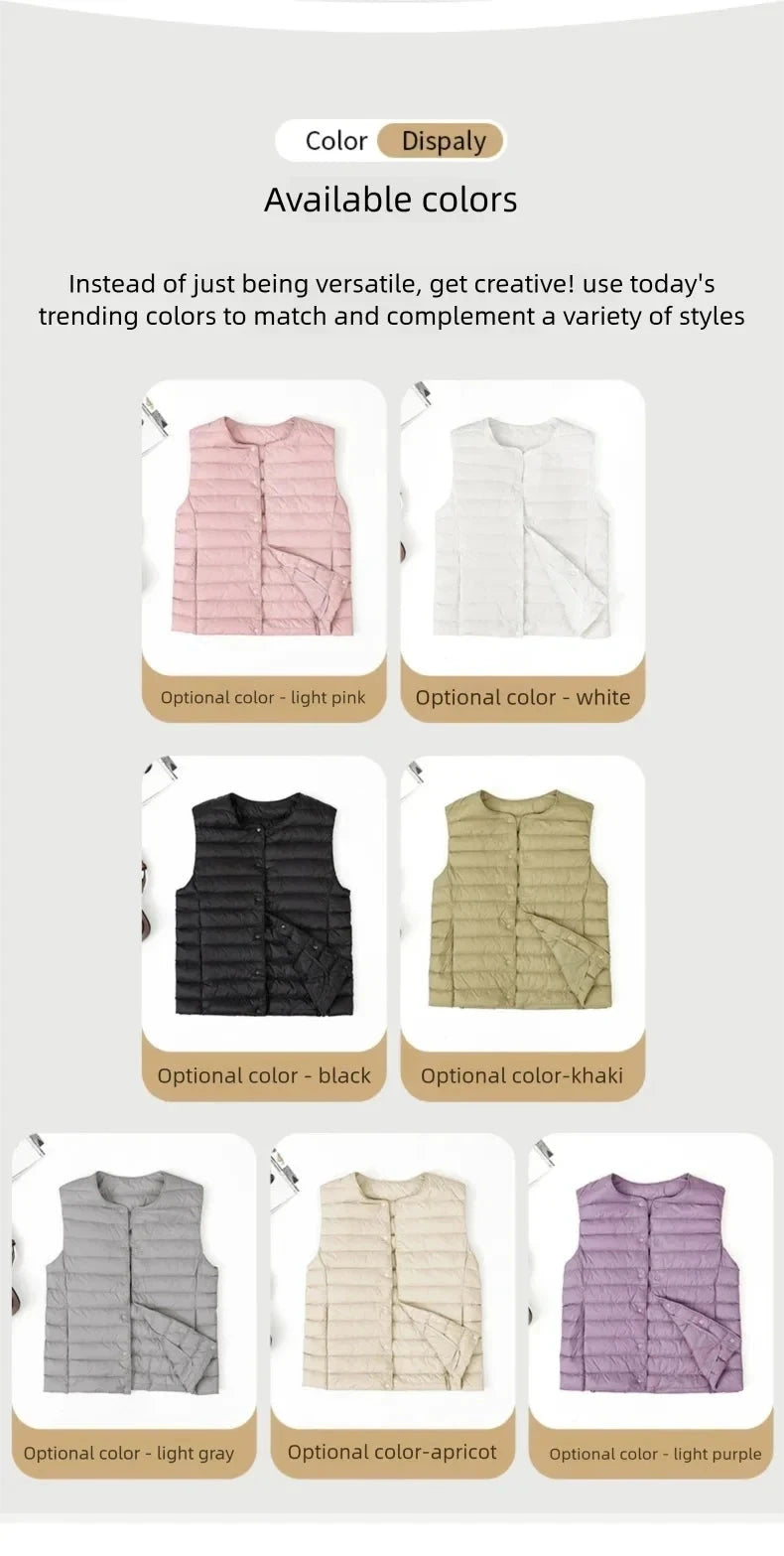 Women's Slim Fit Sleeveless Vest Ultra Lightweight White GlowCart