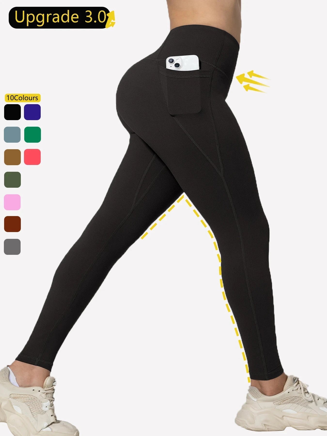 Upgrade To Version 3.0 Pockets Gym Leggings Women Skinny GlowCart