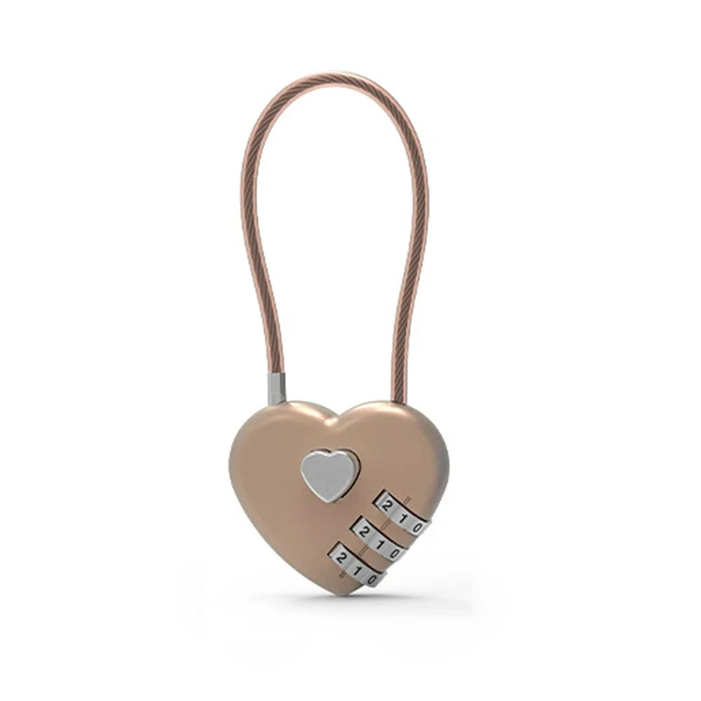 INS Korean Red Heart Lock Keychain Bag Charms Y2k Emo GlowCart